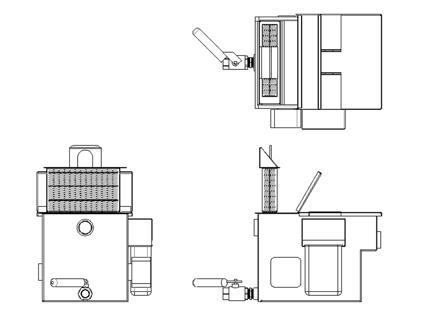 Goslyn GS20 technical drawing showing top, front and side views